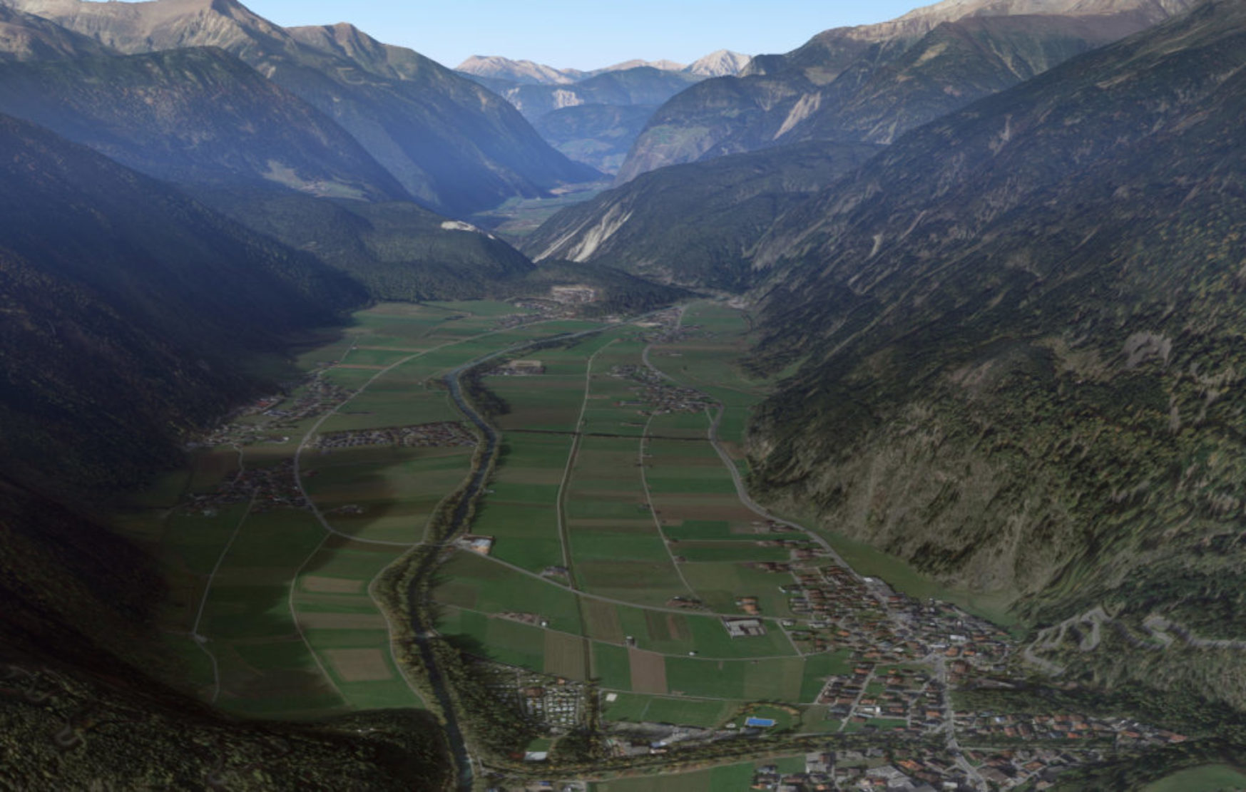 Otztal valley view over Längenfeld