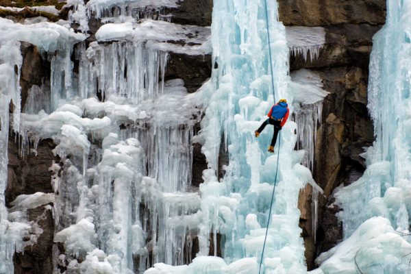 Man doing ice climbing in Tirol