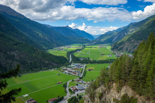 View of Langenfeld village in Tirol